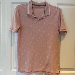 Youth Size 14-16 Light Pink Palm Tree Polo Shirt